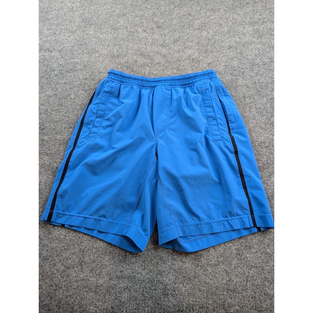 Lululemon Pace Breaker Lined Shorts Medium M Blue Mesh Vent Zipper Pocket 9"
